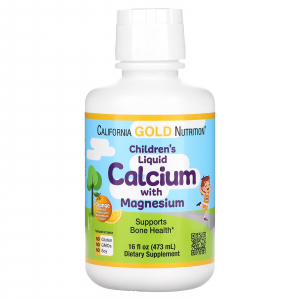 California Gold Nutrition Children's Calcium with Magnesium - жидкий кальций с магнием для детей (473 мл)