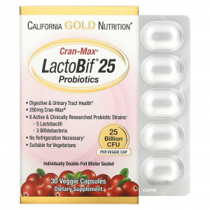 California Gold Nutrition Lactobif 25 Billion + Cranmax