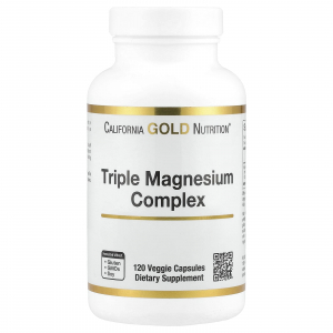 California Gold Nutrition Triple Magnesium Complex - комплекс с тремя видами магния, малат, цитрат и хелатный бисглицинат