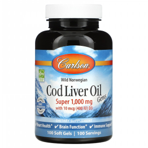 Carlson Labs Cod Liver Oil Super 1000 mg - Масло печени трески
