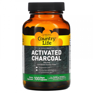 Country Life Activated Charcoal 260 mg - Активированный уголь