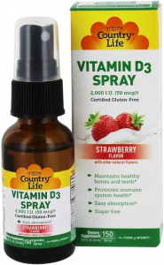 Country Life Vitamin D3 Spray 2,000 I.U. - Спрей с витамином D3