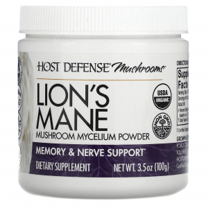 Fungi Perfecti Host Defense Lion's Mane Mushroom Mycelium Powder - Ежовик гребенчатый