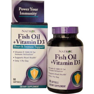 Natrol Fish Oil + Vitamin D3 (90 капс)