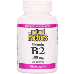 Natural Factors Vitamin B2 Riboflavin 100 mg