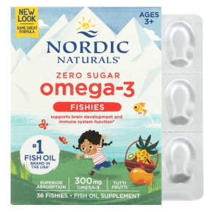 Nordic Naturals Nordic Omega-3 Fishies для детей от 2 лет (вкус тутти-фрутти) 300 мг