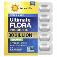 Renew Life Ultimate Flora Probiotic 30 Billion - ежедневная добавка для поддержания иммунитета, пищеварения и дыхательной системы