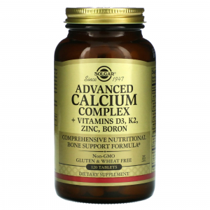 Solgar Advanced Calcium Complex + Vitamins D3, K2, Zinc, Boron
