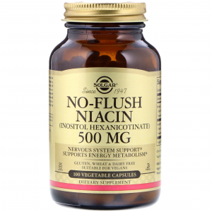 Solgar No-Flush Niacin 500 mg - Ниацин не вызывающий покраснений