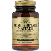 Solgar Reishi Shiitake Maitake Mushroom Extract - Грибы Рейши, Шиитаке и Маитаке