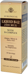 Solgar Sublingual Liquid B-12 2000 mcg with B-Complex (59 мл)